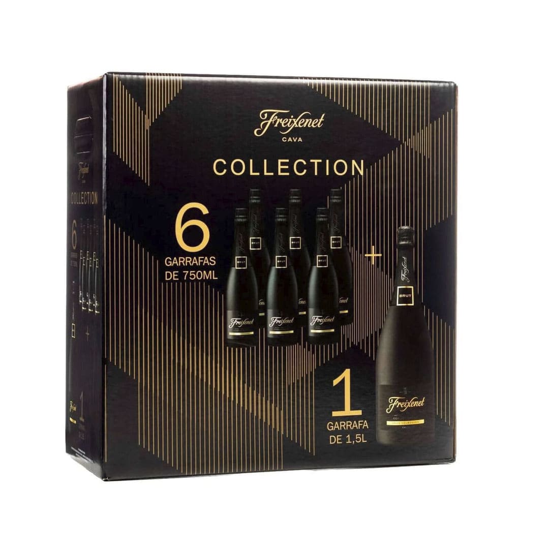 Kit 6 Cava Freixenet Cordon Negro 750ml E 1 Cava Freixenet Cordon Negro 1500ml