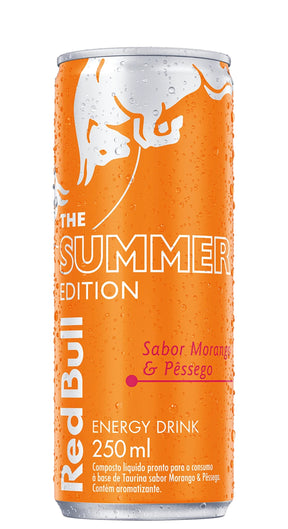 Energético Red Bull Energy Drink Summer Edition Morango e Pêssego 250ml 24 UNIDADES